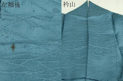 平和屋着物▽上質な色無地　単衣　芝地紋　薄花色　正絹　逸品　DAAV9566sf
