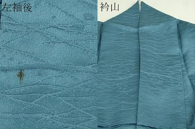 平和屋着物▽上質な色無地　単衣　芝地紋　薄花色　正絹　逸品　DAAV9566sf