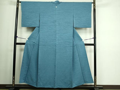 平和屋着物▽上質な色無地　単衣　芝地紋　薄花色　正絹　逸品　DAAV9566sf