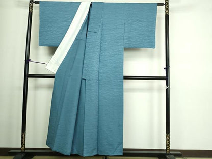 平和屋着物▽上質な色無地　単衣　芝地紋　薄花色　正絹　逸品　DAAV9566sf