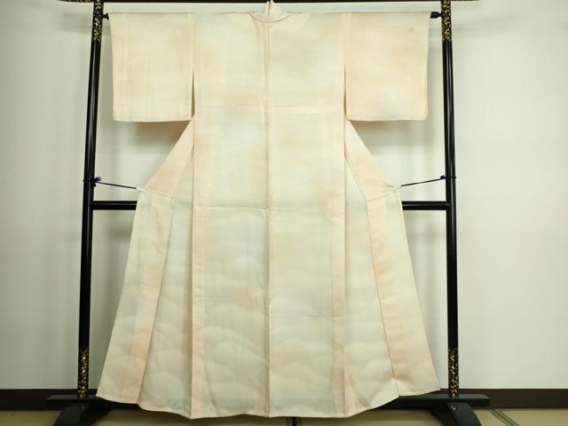平和屋着物▽上質な小紋 単衣 菱文 暈し染め 正絹 逸品 DAAV9567sf