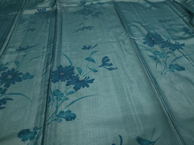 平和屋着物▽上質な小紋 単衣 紗袷 紗×絽 枝花文 正絹 逸品 DAAV9568sf
