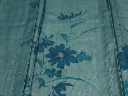 平和屋着物▽上質な小紋 単衣 紗袷 紗×絽 枝花文 正絹 逸品 DAAV9568sf