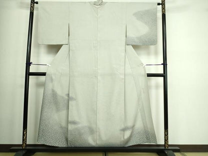 平和屋着物▽本塩沢 訪問着 単衣 藤倉守正 やまだ織 石畳文 正絹 逸品 DAAV9570sf