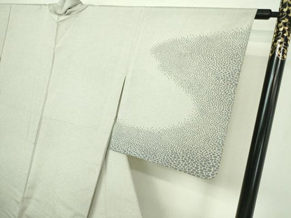 平和屋着物▽本塩沢 訪問着 単衣 藤倉守正 やまだ織 石畳文 正絹 逸品 DAAV9570sf