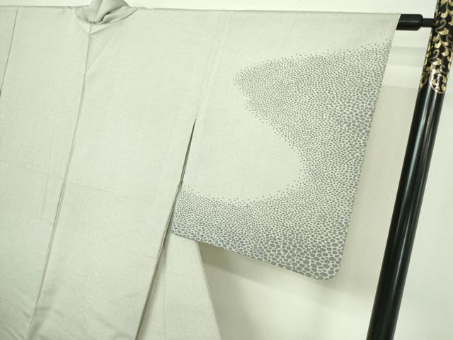 平和屋着物▽本塩沢 訪問着 単衣 藤倉守正 やまだ織 石畳文 正絹 逸品 DAAV9570sf