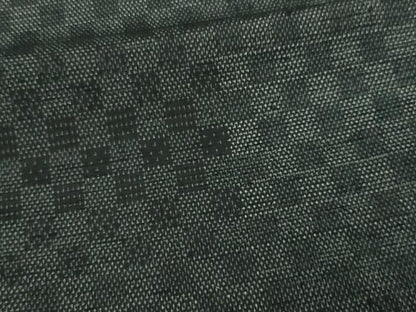 平和屋着物▽上質な紬　単衣　市松文様　正絹　逸品　DAAV9571sf