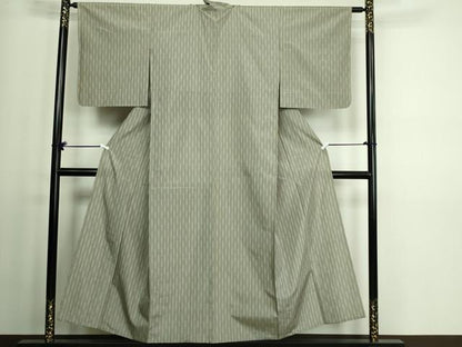 平和屋着物▽五代目・諏訪好風 紬 単衣 間道 反端付き 正絹 逸品 DAAV9572sf