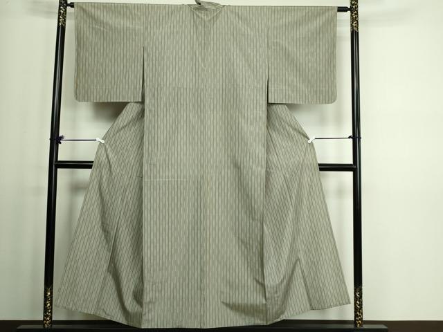 平和屋着物▽五代目・諏訪好風 紬 単衣 間道 反端付き 正絹 逸品 DAAV9572sf