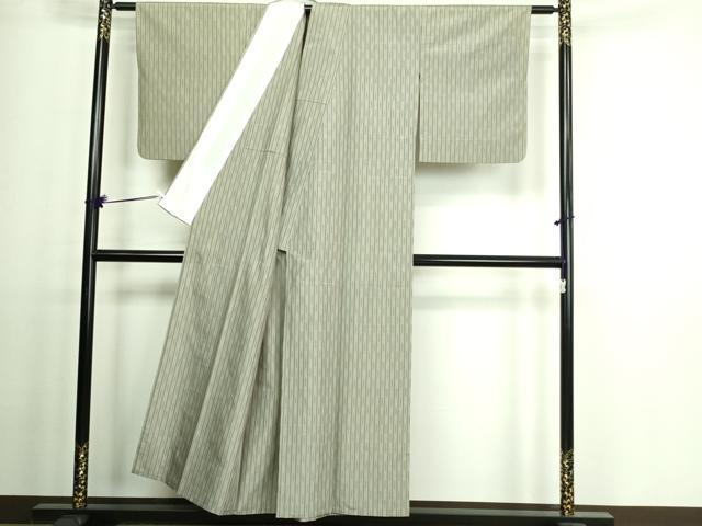 平和屋着物▽五代目・諏訪好風 紬 単衣 間道 反端付き 正絹 逸品 DAAV9572sf