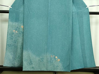 平和屋着物▽創業460年・千總　訪問着　単衣　駒刺繍　本草木漆　草花文　証紙付き　正絹　逸品　DAAV9573sf