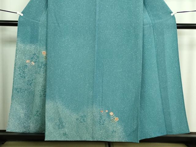 平和屋着物▽創業460年・千總　訪問着　単衣　駒刺繍　本草木漆　草花文　証紙付き　正絹　逸品　DAAV9573sf