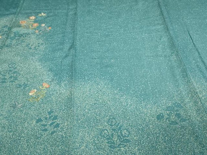 平和屋着物▽創業460年・千總　訪問着　単衣　駒刺繍　本草木漆　草花文　証紙付き　正絹　逸品　DAAV9573sf