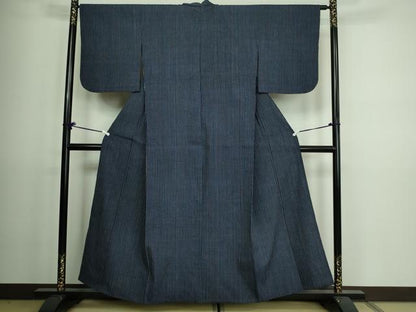 平和屋着物▽上質な紬 単衣 間道 正絹 逸品 DAAV9575sf