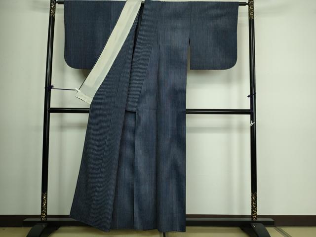 平和屋着物▽上質な紬 単衣 間道 正絹 逸品 DAAV9575sf
