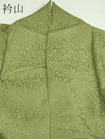 平和屋着物▽上質な色無地 単衣 草葉地紋 柳染色 正絹 逸品 DAAV9576sf
