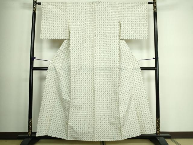 平和屋着物▽上質な紬　単衣　吉祥文　正絹　逸品　DAAV9578sf