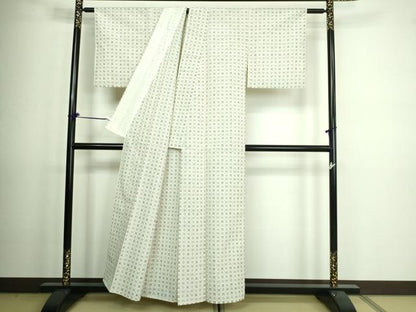 平和屋着物▽上質な紬　単衣　吉祥文　正絹　逸品　DAAV9578sf