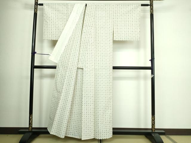 平和屋着物▽上質な紬　単衣　吉祥文　正絹　逸品　DAAV9578sf