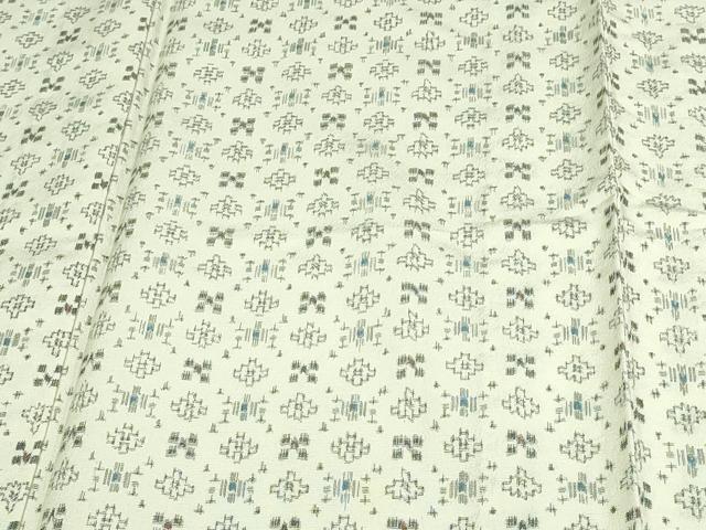 平和屋着物▽上質な紬　単衣　吉祥文　正絹　逸品　DAAV9578sf