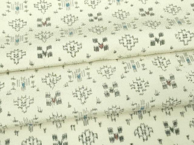 平和屋着物▽上質な紬　単衣　吉祥文　正絹　逸品　DAAV9578sf