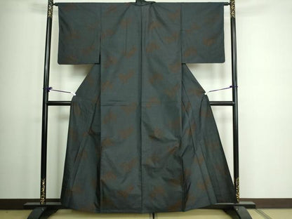 平和屋着物▽本場大島紬　単衣　花菱文　正絹　逸品　DAAV9579sf
