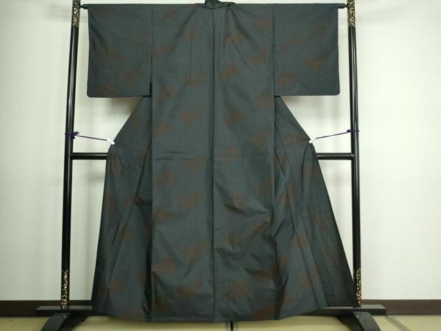 平和屋着物▽本場大島紬　単衣　花菱文　正絹　逸品　DAAV9579sf