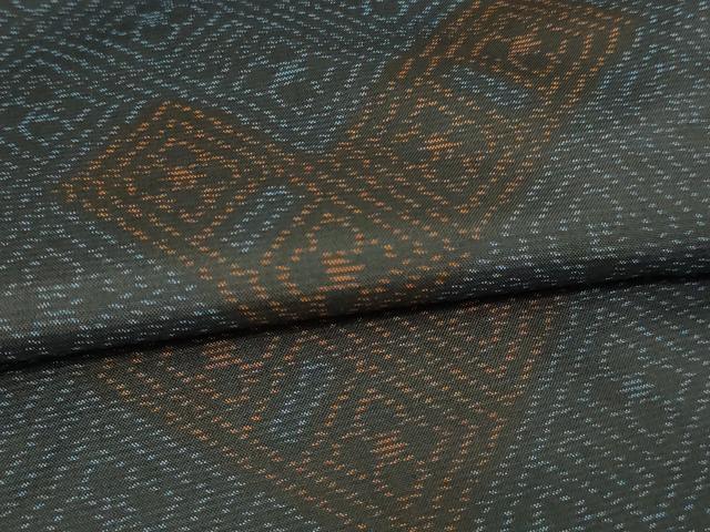 平和屋着物▽本場大島紬　単衣　花菱文　正絹　逸品　DAAV9579sf