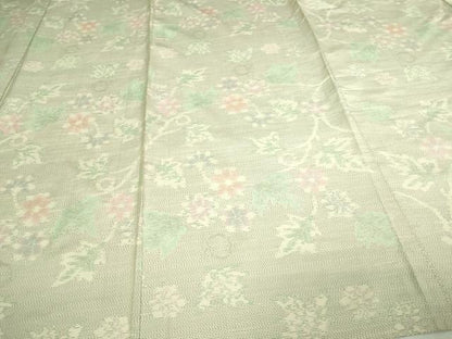 平和屋着物▽本場大島紬 白大島 単衣 花唐草文 正絹 逸品 DAAV9580sf