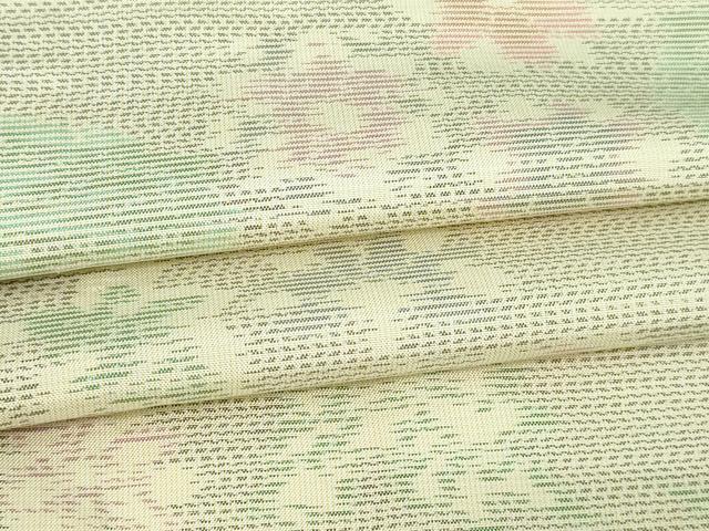 平和屋着物▽本場大島紬 白大島 単衣 花唐草文 正絹 逸品 DAAV9580sf