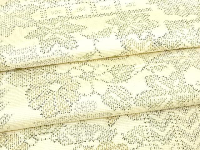 平和屋着物▽上質な紬 単衣 草花文 正絹 逸品 DAAV9583sf