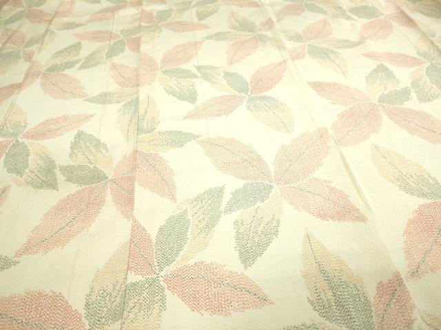 平和屋着物▽上質な紬 単衣 舞葉文 正絹 逸品 DAAV9584sf