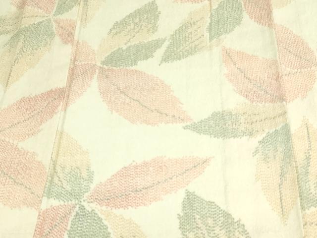 平和屋着物▽上質な紬 単衣 舞葉文 正絹 逸品 DAAV9584sf