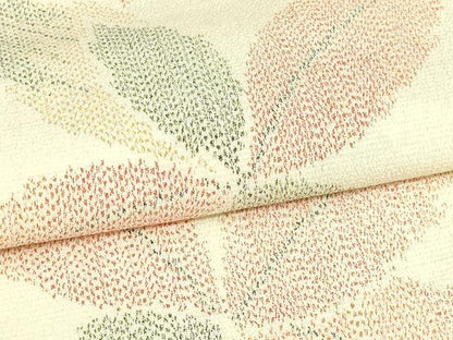 平和屋着物▽上質な紬 単衣 舞葉文 正絹 逸品 DAAV9584sf