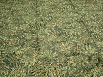 平和屋着物▽上質な紬　単衣　110亀甲　草葉文　正絹　逸品　DAAV9586sf