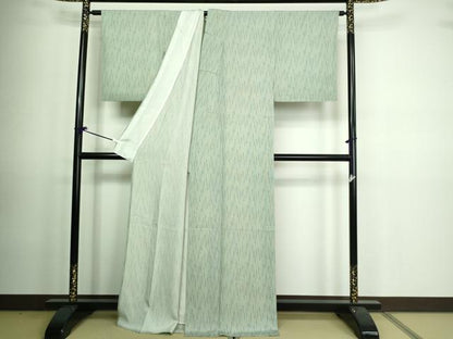 平和屋着物▽上質な小紋 単衣 変わり縞 正絹 逸品 DAAV9587sf