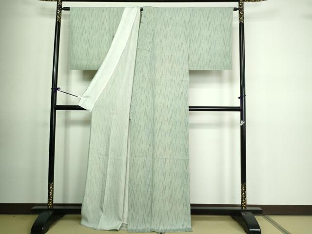平和屋着物▽上質な小紋 単衣 変わり縞 正絹 逸品 DAAV9587sf
