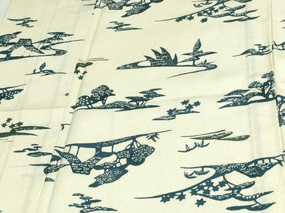 平和屋着物▽上質な小紋 単衣 風景文 正絹 逸品 DAAV9588sf