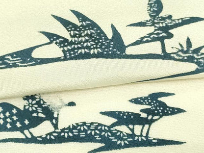 平和屋着物▽上質な小紋 単衣 風景文 正絹 逸品 DAAV9588sf