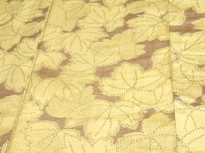 平和屋着物▽上質な紬 単衣 舞葉文 正絹 逸品 DAAV9589sf