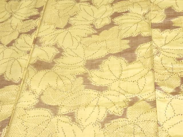 平和屋着物▽上質な紬 単衣 舞葉文 正絹 逸品 DAAV9589sf
