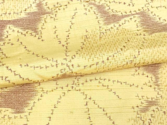 平和屋着物▽上質な紬 単衣 舞葉文 正絹 逸品 DAAV9589sf