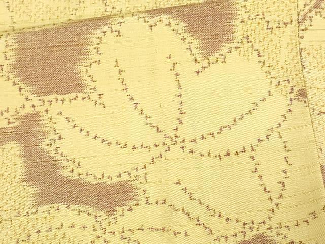 平和屋着物▽上質な紬 単衣 舞葉文 正絹 逸品 DAAV9589sf