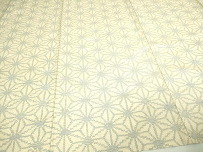 平和屋着物▽本場大島紬 白大島 単衣 麻の葉文様 正絹 逸品 未使用 DAAV9591sf