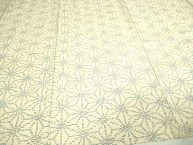 平和屋着物▽本場大島紬 白大島 単衣 麻の葉文様 正絹 逸品 未使用 DAAV9591sf