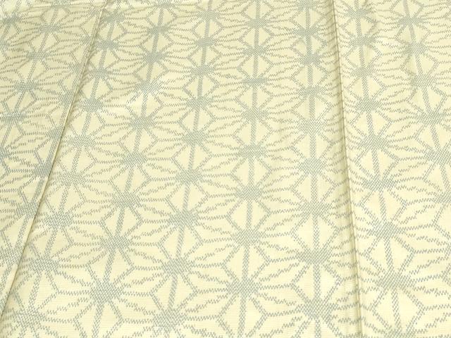 平和屋着物▽本場大島紬 白大島 単衣 麻の葉文様 正絹 逸品 未使用 DAAV9591sf