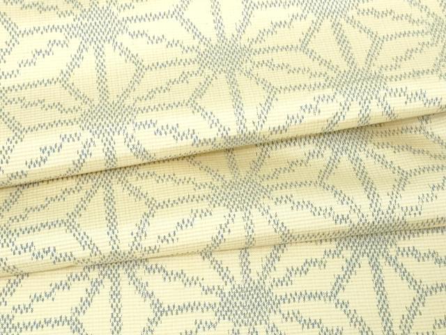 平和屋着物▽本場大島紬 白大島 単衣 麻の葉文様 正絹 逸品 未使用 DAAV9591sf