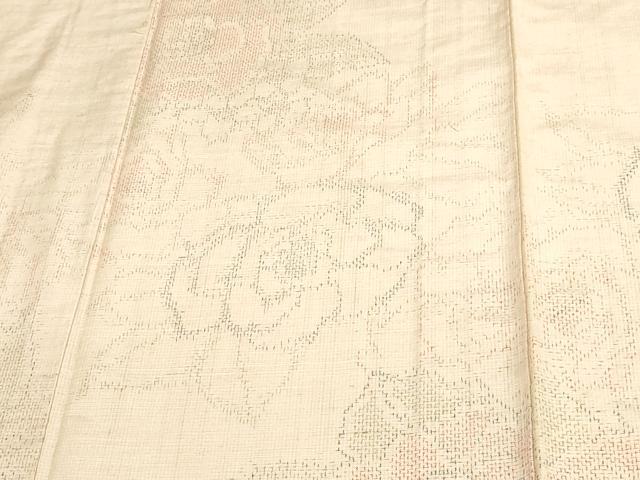 平和屋着物▽上質な紬 単衣 薔薇 正絹 逸品 DAAV9593sf