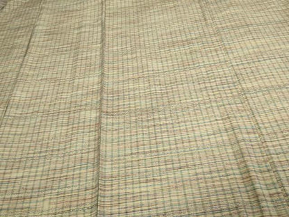 平和屋着物▽上質な紬 単衣 格子 正絹 逸品 DAAV9594sf
