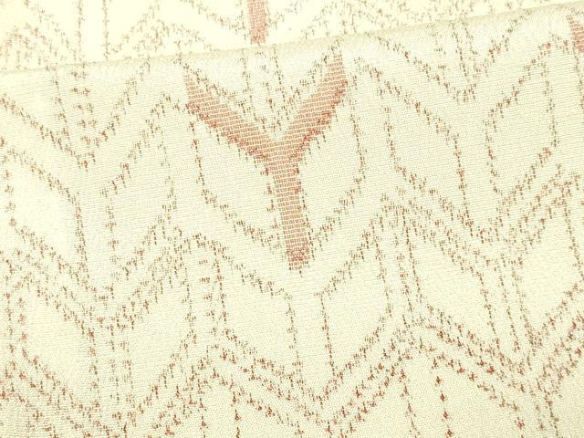 平和屋着物▽上質なお召　単衣　変わり間道　正絹　逸品　DAAV9595sf